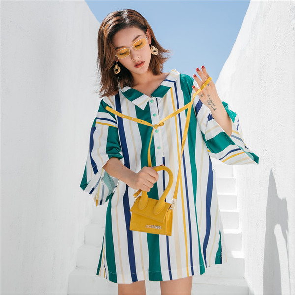 Κομψό γυναικείο φόρεμα σε  ριγέ