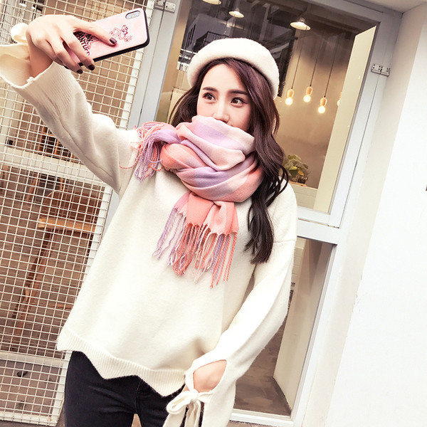 Eșarfă modernă de bumbac de damă în mai multe culori