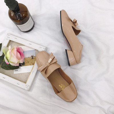 Лачени дамски мокасини с панделка в черен, бежов и кафяв цвят