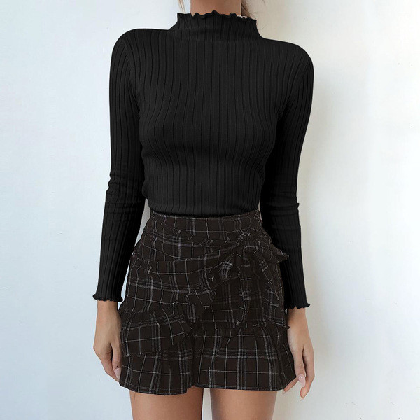 Bluză de damă modernă din bumbac cu guler în formă de O în mai multe culori