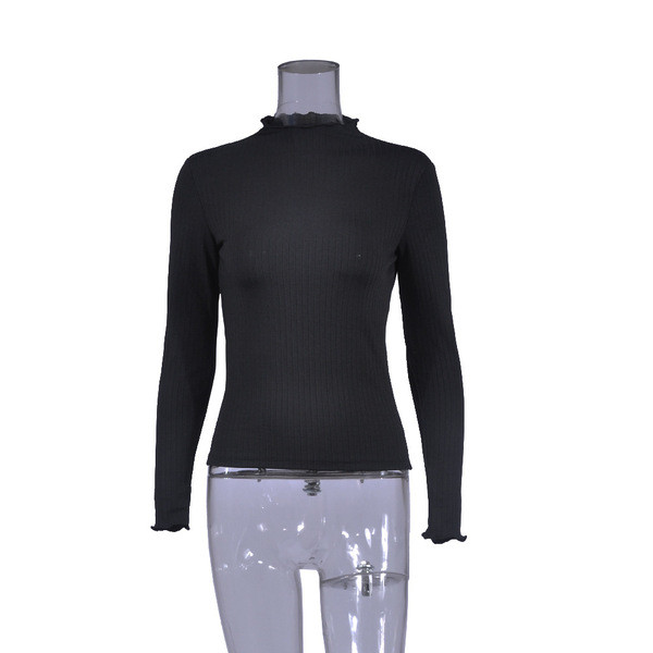 Bluză de damă modernă din bumbac cu guler în formă de O în mai multe culori