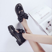 Pantofi moderni de dama cu panglici in negru si bej