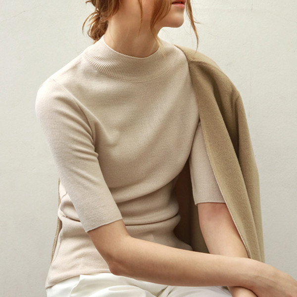 Γυναικεία πουλόβερ με ημι-κολάρο σε 7 χρώματα