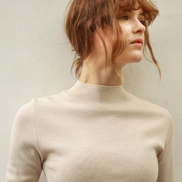 Γυναικεία πουλόβερ με ημι-κολάρο σε 7 χρώματα