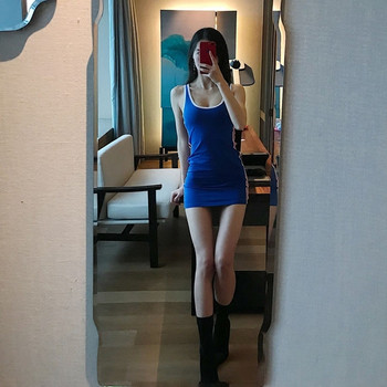 Αθλητικό γυναικείο φόρεμα με μπλε λωρίδες