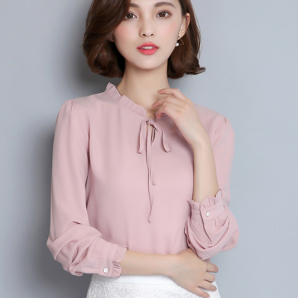 Cămașă elegantă de damă, cu mâneci lungi, în 7 culori