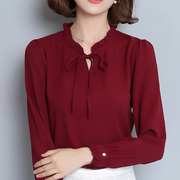 Cămașă elegantă de damă, cu mâneci lungi, în 7 culori