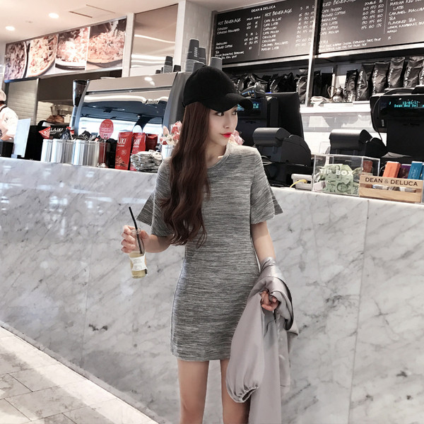 Casual γυναικείο φόρεμα σε γκρι χρώμα