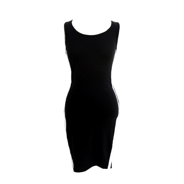 Rochie sport de damă neagră cu margine albă