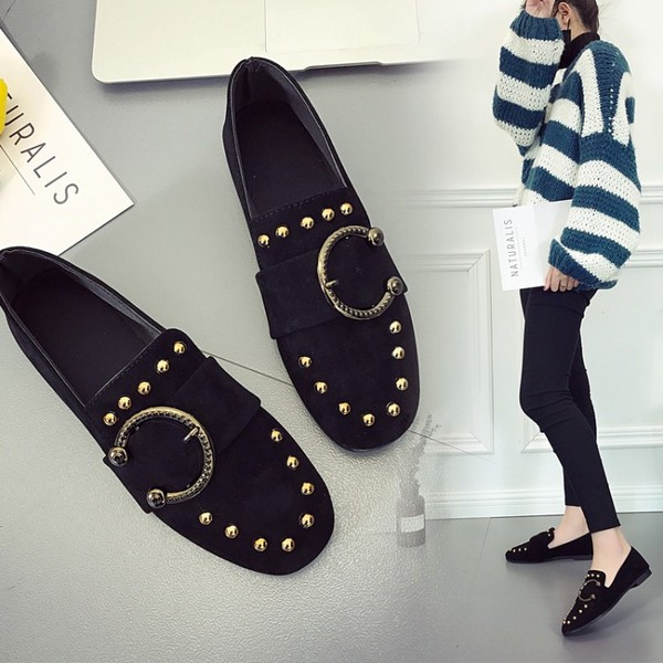 Mocasini eleganti de dama cu elemente metalice in trei culori