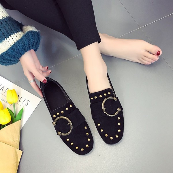 Mocasini eleganti de dama cu elemente metalice in trei culori