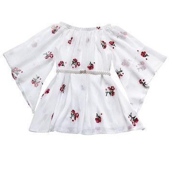 Casual γυναικείο φόρεμα σε λευκό με floral μοτίβα