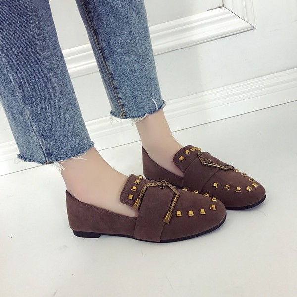 Mocasini de dama cu ochiuri metalice si catarama in trei culori