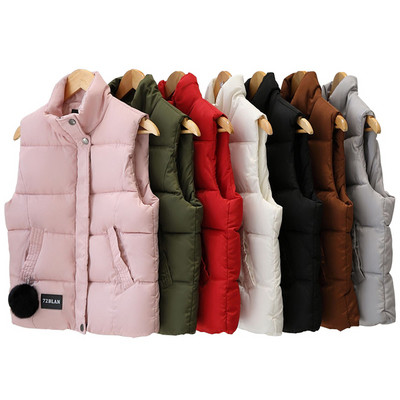 Everyday women`s vest with a down element on the pocket in several colors