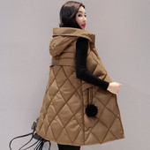 Vesta de dama moderna cu gluga model lunga in mai multe culori