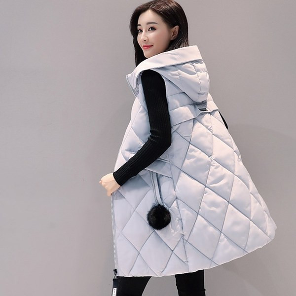 Vesta de dama moderna cu gluga model lunga in mai multe culori