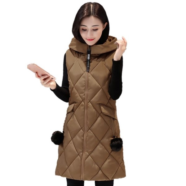 Vesta de dama moderna cu gluga model lunga in mai multe culori