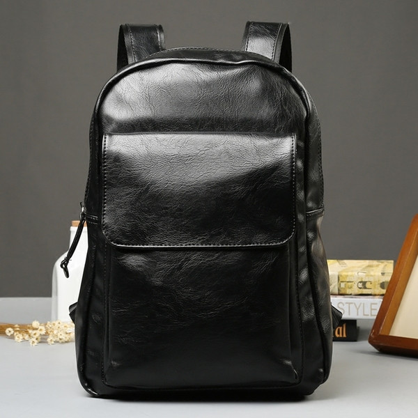 Rucsac pentru bărbați din piele ecologică de culoare neagră