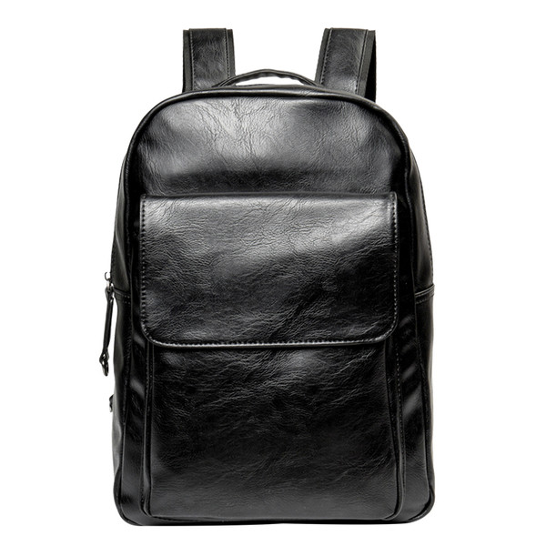 Rucsac pentru bărbați din piele ecologică de culoare neagră