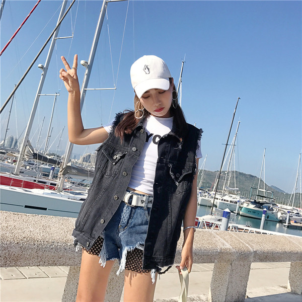 Vesta de dama moderna model lung cu buzunare de culoare inchisa