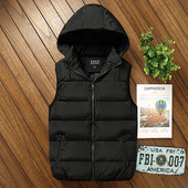 Vestă modernă pentru bărbați cu glugă în mai multe culori