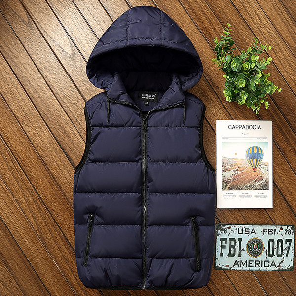 Vestă modernă pentru bărbați cu glugă în mai multe culori