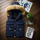 Ανδρικό γιλέκο με κουκούλα σε διάφορα χρώματα