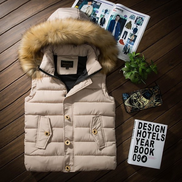 Ανδρικό γιλέκο  με κουκούλα σε διάφορα χρώματα