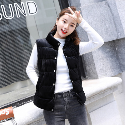 Μοντέρνο γυναικείο γιλέκο με κολάρο σε σχήμα Γ σε διάφορα χρώματα