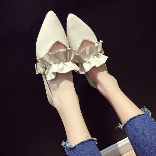 Mocasini moderni de dama in doua culori - model ascutit