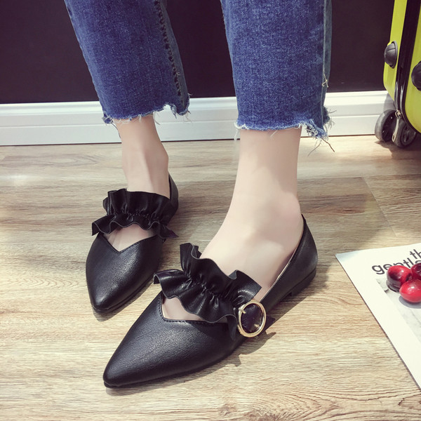 Mocasini moderni de dama in doua culori - model ascutit