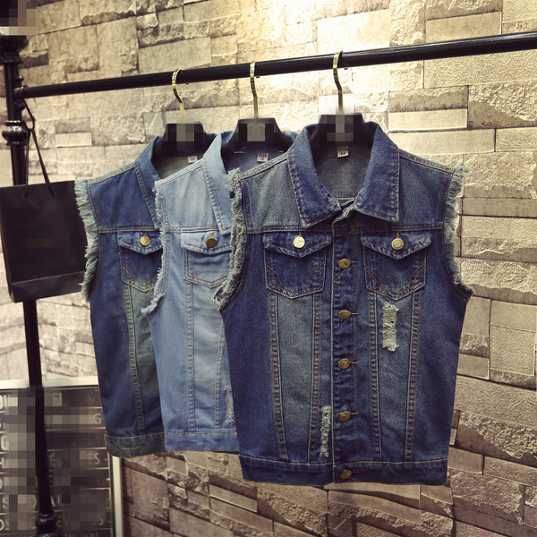 Ανδρικό  τζιν  γιλέκο σε τρία χρώματα