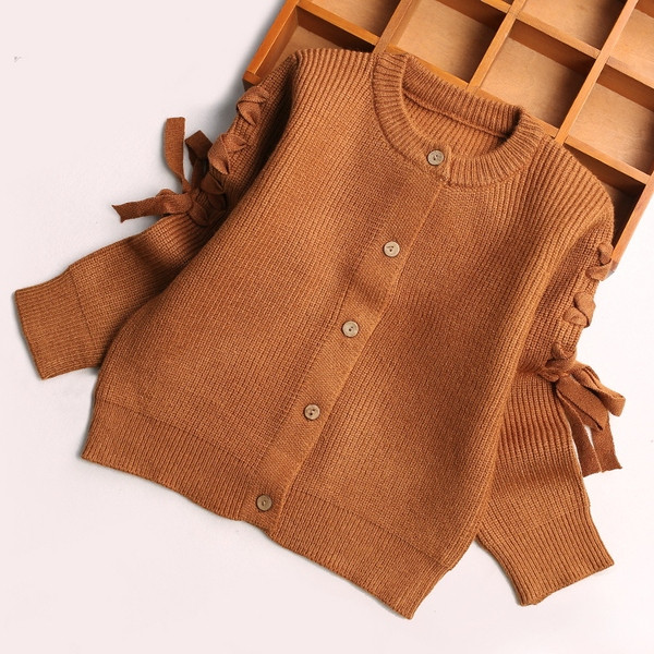 Παιδική μοντέρνα ζακέτα με κορδόνια στα  μανίκια