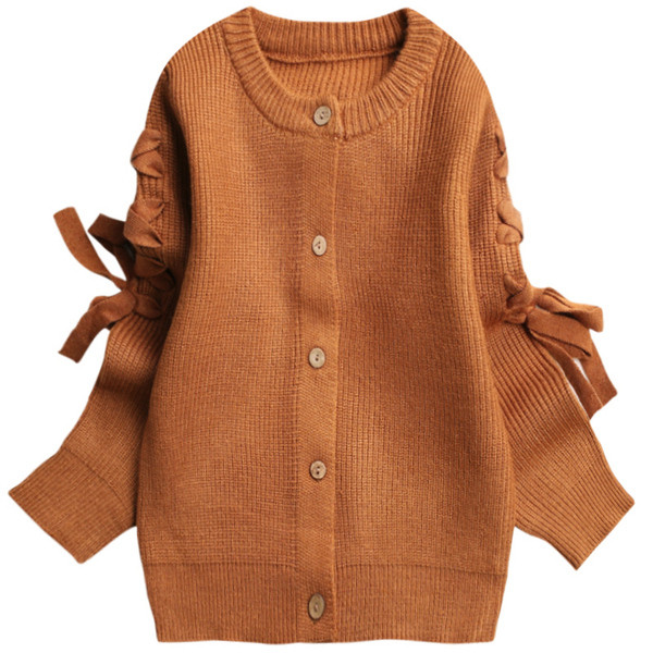 Παιδική μοντέρνα ζακέτα με κορδόνια στα  μανίκια