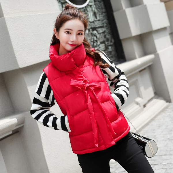 Καθημερινό γυναικείο γιλέκο με κολάρο σε σχήμα O και τσέπες σε διάφορα χρώματα