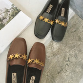 Mocasini de dama din piele ecologica cu element metalic in doua culori