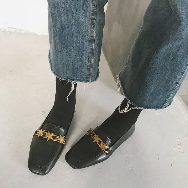 Mocasini de dama din piele ecologica cu element metalic in doua culori