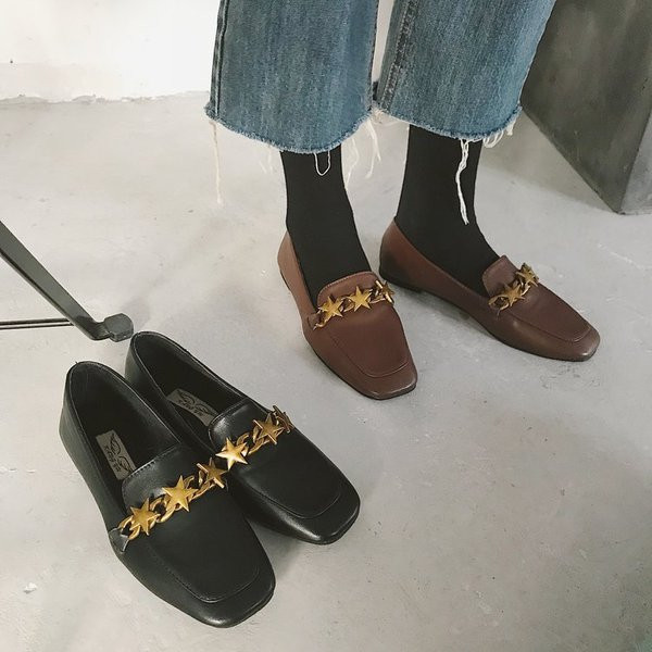 Mocasini de dama din piele ecologica cu element metalic in doua culori