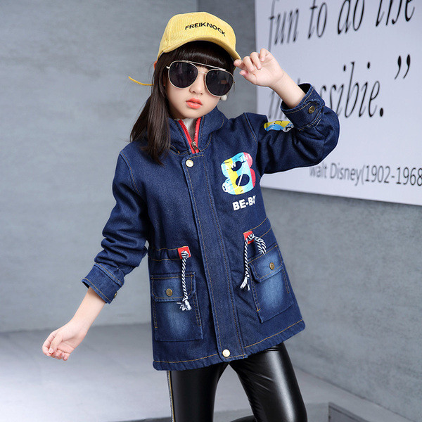 Μπουφάν τζην μωρού με επένδυση σε σκούρο χρώμα