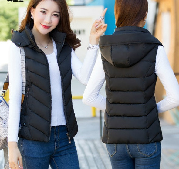 Καθημερινό γυναικείο γιλέκο με  κουκούλα σε διάφορα χρώματα