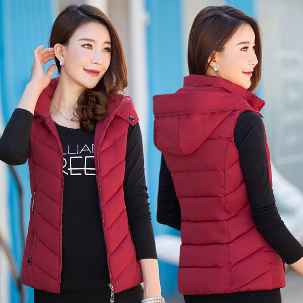 Καθημερινό γυναικείο γιλέκο με  κουκούλα σε διάφορα χρώματα