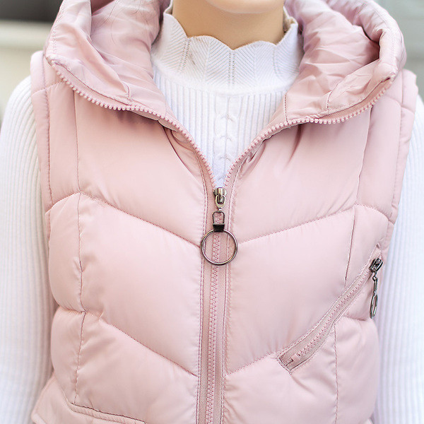 Μοντέρνο κομψό μακρύ  γυναικέιο γιλέκο με τσέπες και κουκούλα σε διάφορα χρώματα