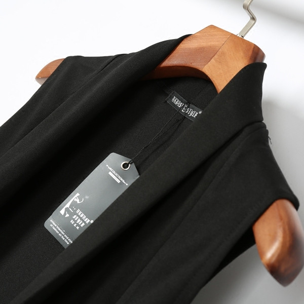 Ανδρικό μακρύ μαύρο γιλέκο