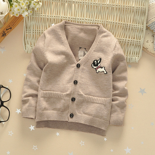 Παιδική ζακέτα με κολάρο σε σχήμα V, κεντήματα και τσέπες κατάλληλο για κορίτσια και αγόρια