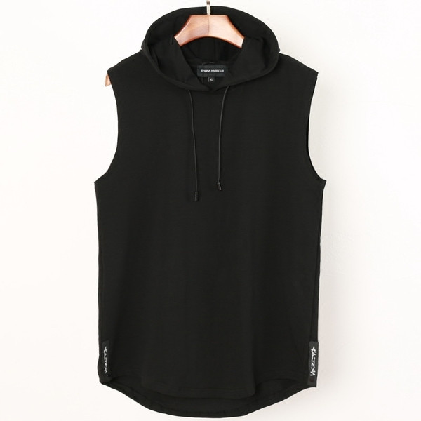 Стилен мъжки елек в два цвята с качулка