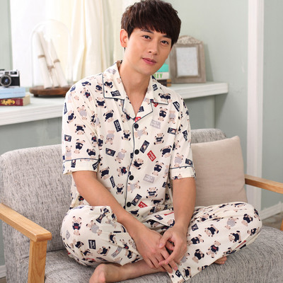 Мъжка пижама в няколко модела - горнище с яка и дълъг панталон