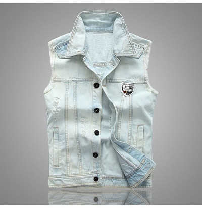 Мъжки дънков елек в светло син цвят