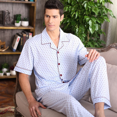 Мъжка пижама - горнище с джобове и  дълъг панталон