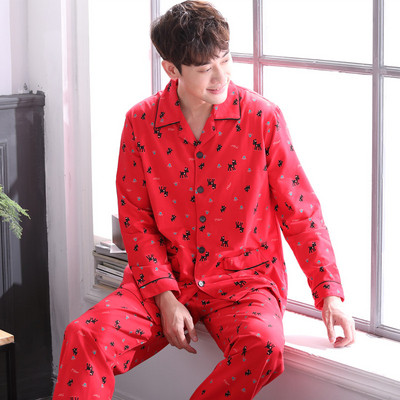 Мъжка пижама в няколко цвята - горнище с дълъг ръкав и дълго долнище