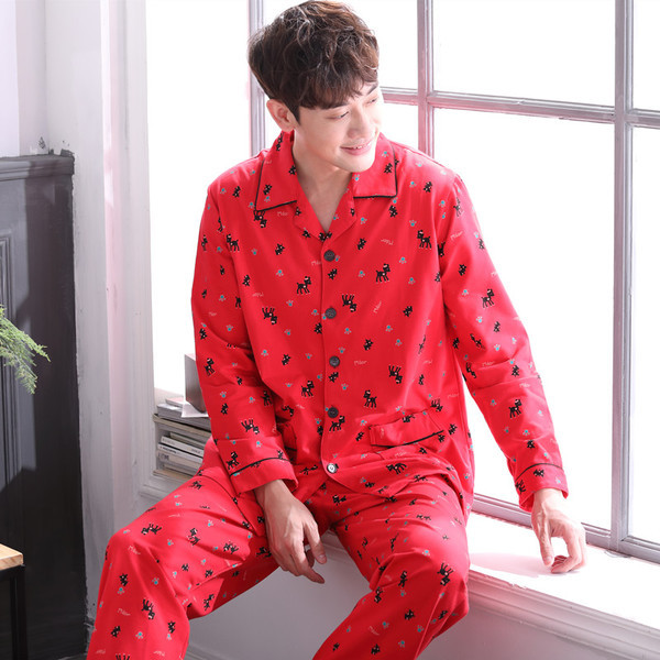 Мъжка пижама в няколко цвята - горнище с дълъг ръкав и дълго долнище